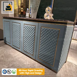 Living Room Storage Cabinet Entry Use Fabric/Leather Display Blue Side Table Sideboard