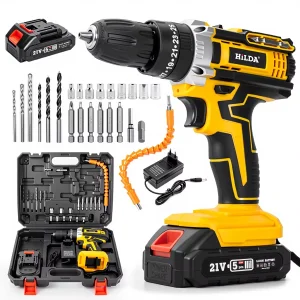 21 Volt Battery-Powered Rechargeable Drill and Screwdriver Customizable On Demand