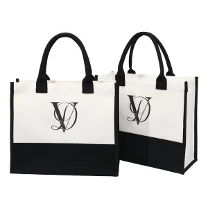 Wholesale Custom Logo Creative Retro Linen Shopping Leather Handle Advertising Eco Jute Tote Bag for Women