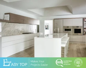 Handleless White Design Set Commercial Lacquer Wooden-Furniture Modern Kitchen-Cabinets