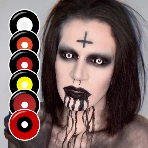 Free Sample Pseyeche Sclera Lens Contact Lenses Black Red Sclera Lens 22mm Cosplay Halloween Use Sclera Lens Contact Lenses