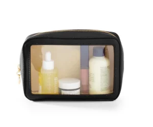 Fashion Transparent Travel Organizer Makeup Bag Zipper Leather Pvc Clear Cosmetic Pouch For Women