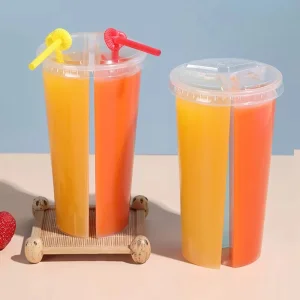 Best Clear 500ml Double Share Twins Cup