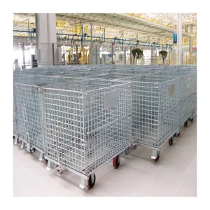 Mracking Customized Heavy-Duty Wire Containers for Warehouse Storage