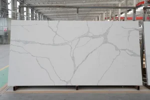 White Calacatta Marble and Granite Look Matt and Polished Surface Quartz Stone for Worktop and Home Decoration