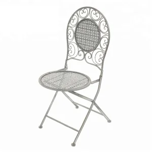 French Elegant Garden Home Patio Chair Wedding Party Wrought Iron Folding Chair furniture
