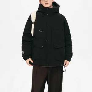 Custom ZD outdoor black puffer jacket with hood Manufacturer, Products