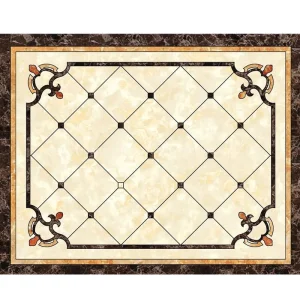 Circle Modern Style Marble Medallion Design Natural Marble Inlay Flooring for Living Room