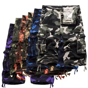 Classic Relaxed Fit Printed Camo Cargo Shorts
