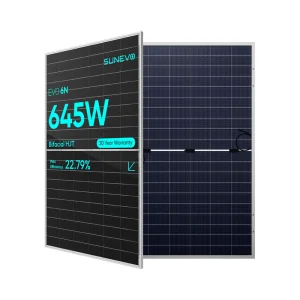 Sunevo 6n Hjt N Tipo Paneles Solares 625W 645W 640 W Módulos Fotovoltaicos Mono de Alta Eficiencia