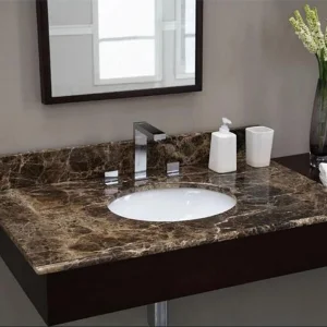 2025 Dark Emperador Brown Marble Stone for Villa Basin Bathroom Vanity Tops Desk Set