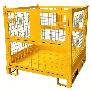 Customized Stackable Wire Mesh Folding Cages Stacking Storage Cages for Warehouse & Industrial
