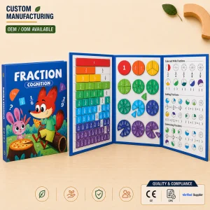 Portable Magnetic Fraction Tiles And Circles Math Toy For Elementary Students Montessori Fraction Learning Book For Children
