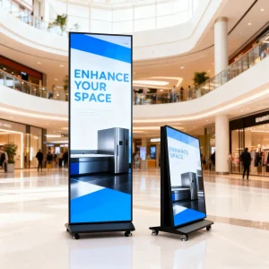 Foldable Vertical LED Poster Board with Wheels - Collapsible High-Brightness Digital Visual Display