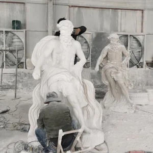 Life Size Human Art Hand Carved Natural Marble Man Male Figure Statue for Outdoor