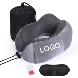 Small Order Logo Customize Travel Neck Pillow Memory Foam U Shape for Car Airplane Travel Kits With Carry Pouch Bag