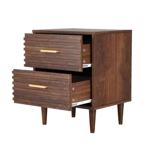 Mid Century Modern Side Table with Storage