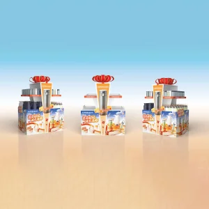 Adjustable Floor Cardboard Display Rack for Beverage Retail Spaces