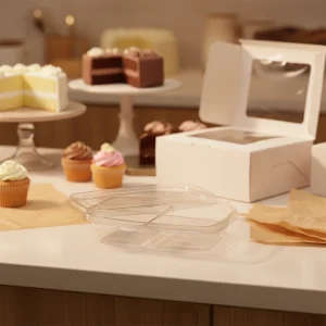 Factory Disposable Clear PET Cake Container with Lid