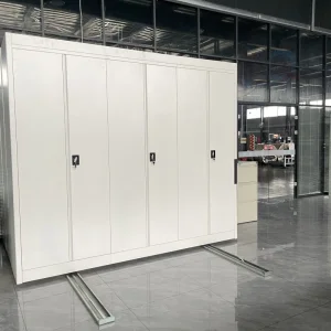 Density Metal Movable Compact School Library Durable Mobile Shelving System