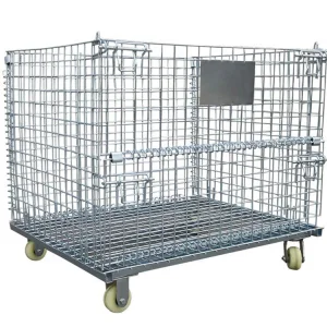 Storage cage Foldable iron mesh frame Logistics turnover box Storage box Warehouse iron cage Metal iron frame butterfly cage