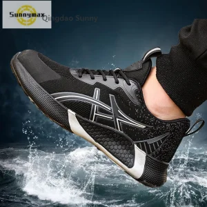 Lightweight Breathable Men's Athletic Sneakers with Steel Toe Safety