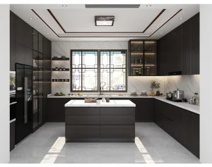 Yimu Luxury Designs Complete Handleless Oak Kitchen Cabinet Cupboard