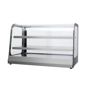Stainless Steel Glass Door Display Showcase Cabinet Food Warmer