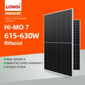 Longi Solar Hi-MO7 N-type Double Glass Bifacial Solar Panel 650w 645W 640W 635w 630W 625W 620W High-performance PV Modules