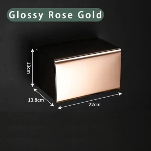 Rose Gold Stainless Steel Tissue Box