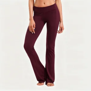 Bamboo Cotton Flare Yoga Pants Women Wide Leg