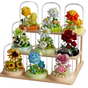 Mini Flower Bouquet Building Blocks Set DIY Model Kit 3D Small Desk Decoration