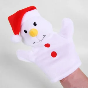 Handmade Plush Toys Stuffed Snowman Hand Puppet Toy for Children Toys