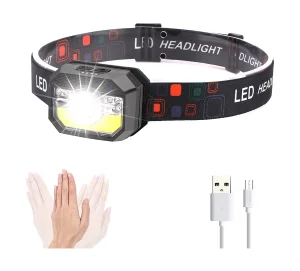 11 Mode Headlights 60 Degree Adjustable LED With Smart Sensors USB Rechargeable Waterproof Headlamps Camping Sports