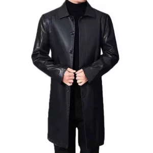 Men's Gothic Black Long Trench Coat