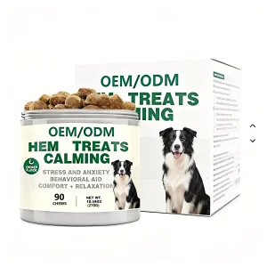 AINA Calming Dog Treats Hemp Granules-L-Theanine Chamomile Extract Valerian Root Natural Immune Support Joint Health Vitamins