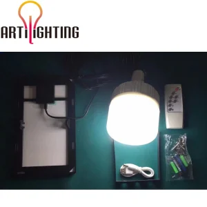 Solar Battery Backup Hanging LED Bulb Light Indoor Lamp Emergency Light by USB Charging