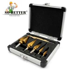 6pcs Step Drill Bits Set Titanium Coated Straight Groove For Metal Working