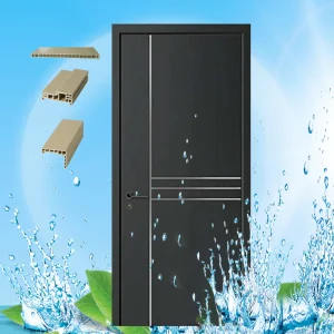 Overall Extrusion Hollow WPC Door Customized Simple Design Room Solid Interior Wooden PVC Door