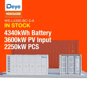 Deye WS-L4300 4.34MWh Utility Scale Liquid Cooling Energy Storage System IP55 C4 Containerized ESS Authorized Distributor