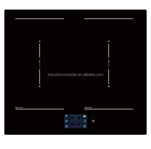 Electric Induction Cooktop 4 Heating Zones Ceramic Surface 7200W Built-In LCD TFT Touch Control Built-in WIFI for Household Use