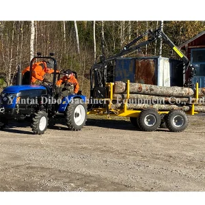 Homemade Small ATV Logging 3ton Trailer with Grapple for Tractor