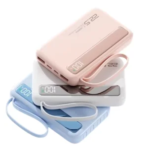 Factory Direct 10000mAh 20000mAh Portable Power Bank 22.5W Pd Fast Charging LED Display Battery Pack with Built in 4 Cables