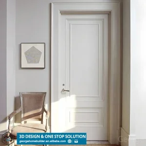 2 Panel Modern Molded MDF Wood Slab Doors 30*80 White Primed Interior Shaker Style for Internal Bedroom Houses and Rooms