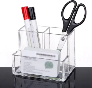 Organizador de Maquillaje Acrílico Transparente para Escritorio