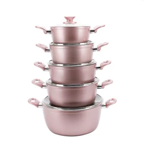 Pink Ceramic Nonstick Cookware Set