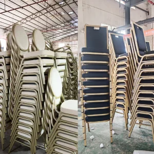 Wholesale Upholstered Blue Event Party Chairs Upholestered Back and Seat Fabric Hotel Banquet Chair