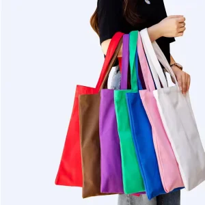High Quality Custom Printed Logo Cheap Fashionable Women's Shopping Bags Blank Eco-Friendly Cotton Canvas Tote Bag with Letter