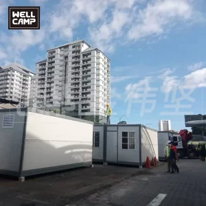 Factory Steel Structure 20FT Office Container Prefab Homes Labor Camp Folding Emergency Housing