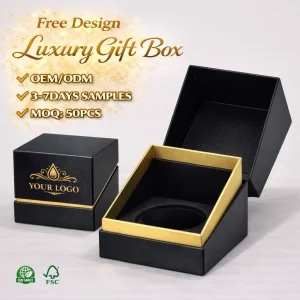 Logo Eco-Friendly Recyclable Custom Candle Box Packaging Rigid Paper Box Candle Package Box for Candle Sponge
